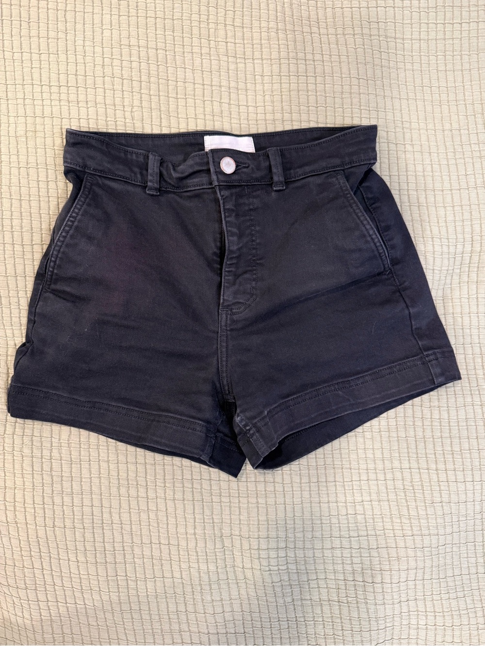 Everlane High-Waist Black Cotton Shorts